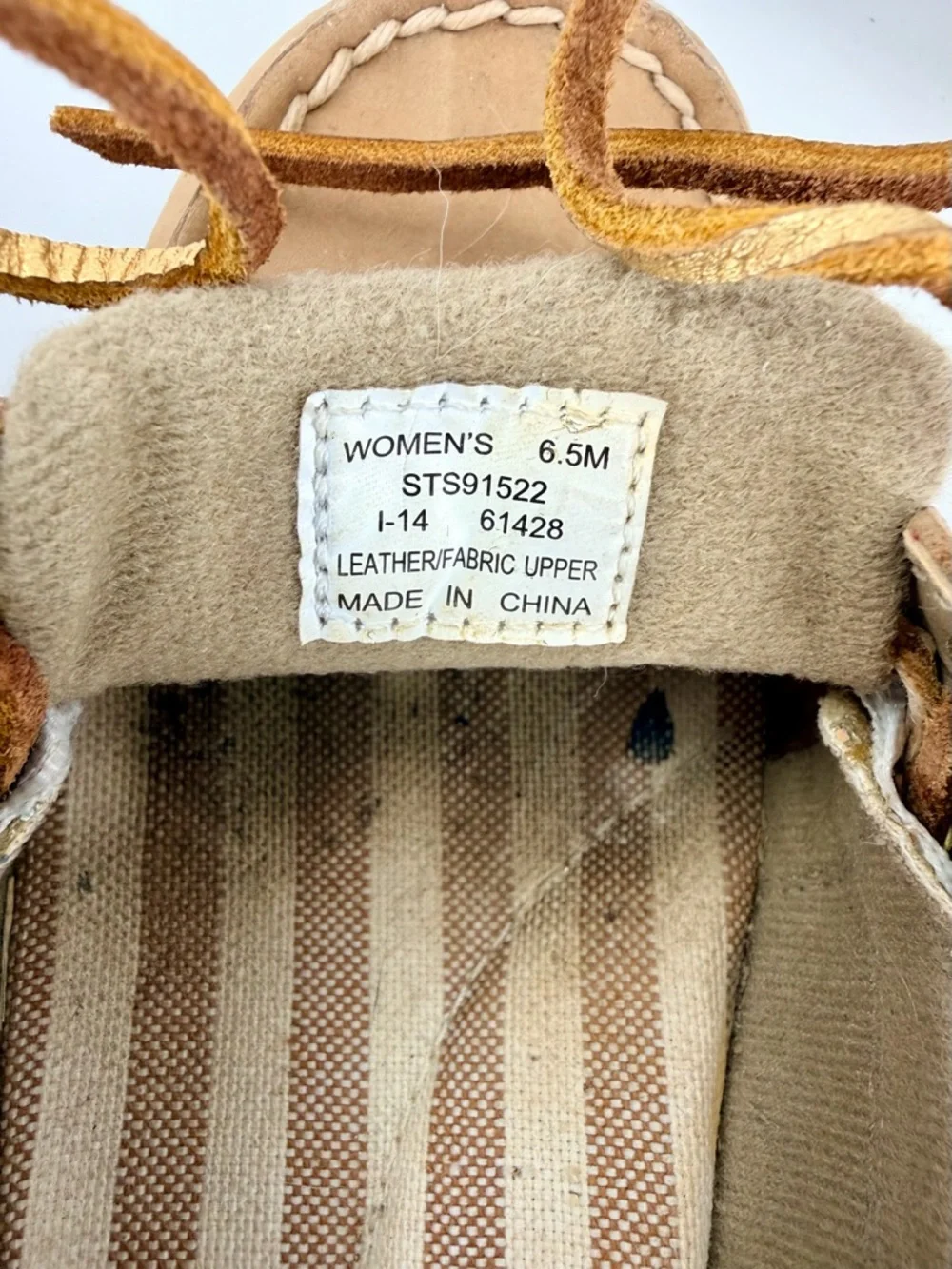 Sperry Top-Sider Women’s 6.5M Boat Shoes Tan Leather Glitter Accent Loafers